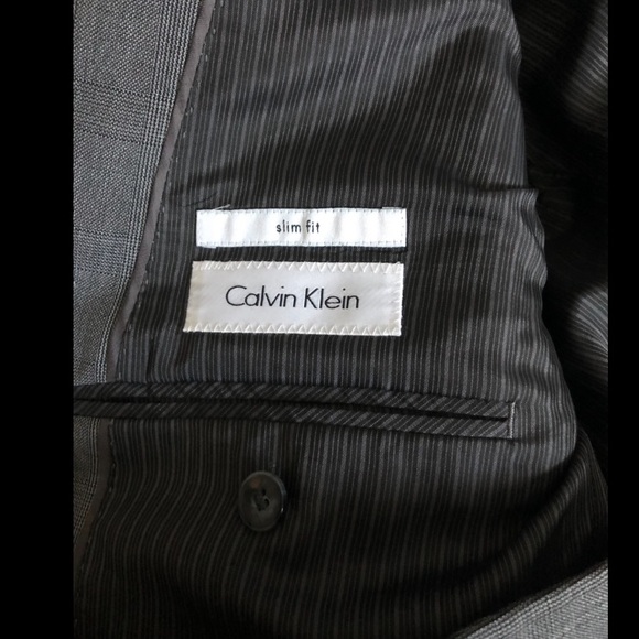 Light grey plaid Calvin Klein suit. - Picture 3 of 3